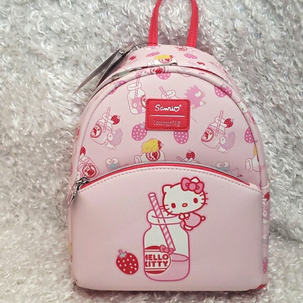 NWT Loungefly Hello Kitty Sanrio Kawaii Strawberry Milk Backpack